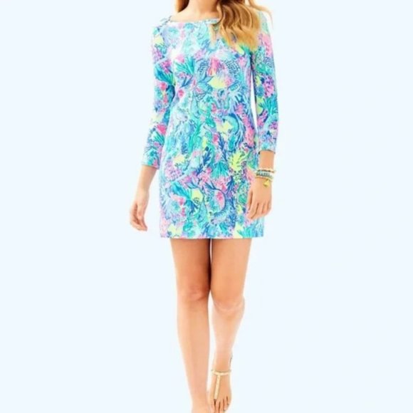 Lilly Pulitzer UPF 50+ Sophie Dress Multi Mermaids Cove - Picture 2 of 13